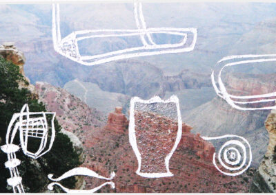 Matte photo with incisions, Grand Canyon with various shapes