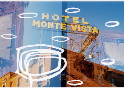 Matte photo with incisions, Hotel Monte Vista with ovals
