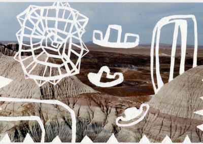 Matte photo with incisions, Painted Desert with various shapes