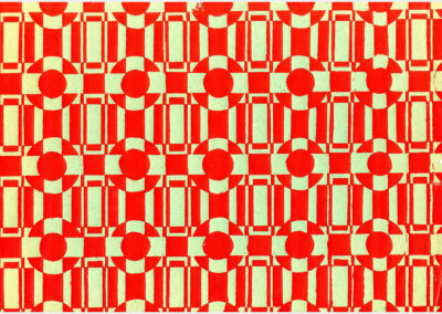 Serigraph, red and yellow op art pattern